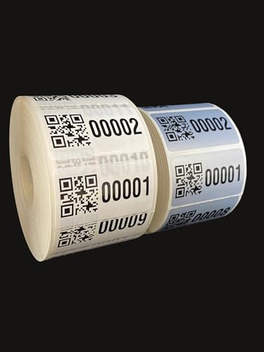 Inventaretiketten Universal Etiketten QR Code 45x25mm fertig bedruckt 4 bis 3 Stellig 1000Etiketten/Rolle Inventaretiketten Universal Etiketten QR Code 45x25mm fertig bedruckt 4 bis 3 Stellig 1000Etiketten/Rolle von Barcodelabels24