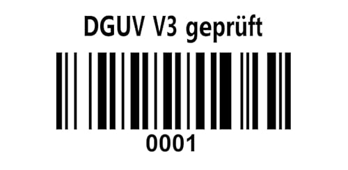 Prüfetiketten DGUV Prüfplaketten 30x15mm Code 128B 1000Etiketten/Rolle 4 bis 6 Stellig (4-Stellig, Startnummer: 3001-4000) von Barcodelabels24