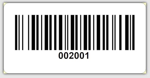 Universal Etiketten Archivierungsetiketten 30x15mm Code 128B 1000Etiketten/Rolle 4 bis 6 Stellig (ThermoTop, 002001-003000) von Barcodelabels24