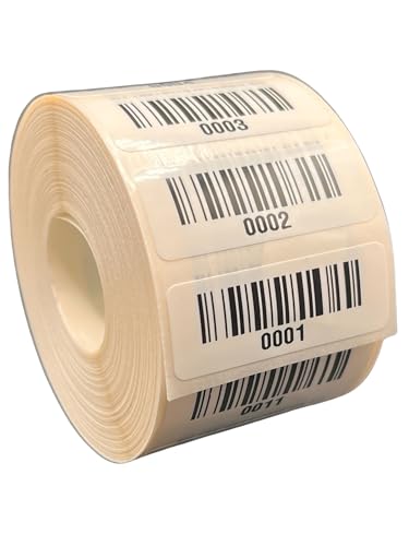 Universal Etiketten Archivierungsetiketten 40x15mm fertig bedruckt 4 bis 13 Stellig 1000Etiketten/Rolle von Barcodelabels24