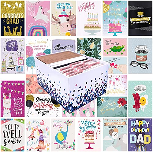 100 All Occasion Greeting Cards- 100 Eye Catching Designs with Greeting Card Organizer Box- Friendship Cards, Anniversary Cards, BFF Cards, Thanks Cards, Wedding Cards & More- 4 x 6 with 100 Envelopes 100 All Occasion Greeting Cards- 100 Eye Catching Designs with Greeting Card Organizer Box- Friendship Cards, Anniversary Cards, BFF Cards, Thanks Cards, Wedding Cards & More- 4 x 6 with 100 Envelopes von Bargain Paradise