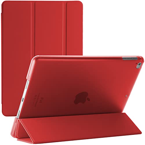 Smart Case für Apple iPad Air 1. Generation (Modell A1474, A1475, A1476) - Schlanke magnetische Abdeckung mit Auto Wake/Sleep Funktion (Rot) von BargainParadise