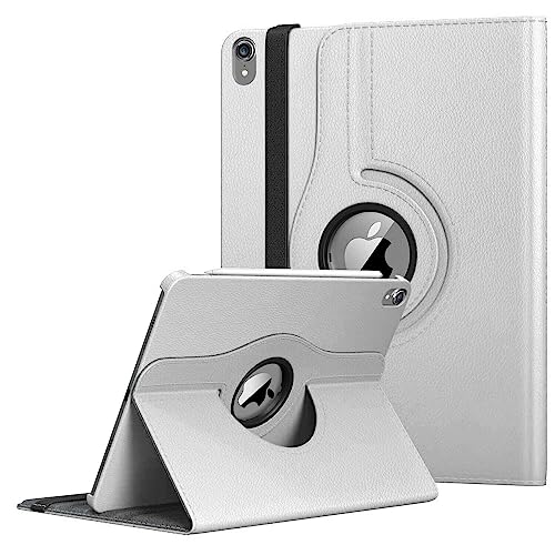 Um 360 Grad drehbare Lederhülle für Apple iPad 10. Generation 10,9 Zoll (27,7 cm), nur Modellnummern sind A2757, A2777, A2696 (weiß) von BargainParadise