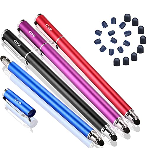 B & D 4 Stück Eingabestift Stylus Touch Pen für Apple iPad,iPhone,Tablet,Samsung (Schwarz/Blau/Violett/Rot) von Bargains Depot