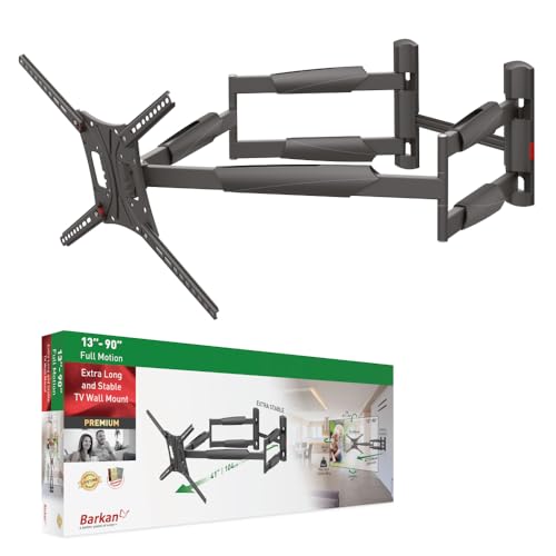Barkan 104cm Lange TV Wandhalterung, 13-90 Zoll Doppelarm, Schwenkbar/Vollbewegung luxuriösen TV Halterung, hält bis 60Kg, Extra stabil, für LED OLED LCD, Max. VESA 600x400 Barkan 104cm Lange TV Wandhalterung, 13-90 Zoll Doppelarm, Schwenkbar/Vollbewegung luxuriösen TV Halterung, hält bis 60Kg, Extra stabil, für LED OLED LCD, Max. VESA 600x400 von Barkan