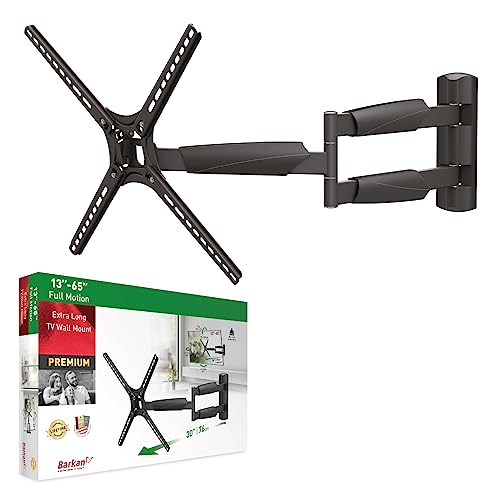 Barkan BM343XL Lange TV Wandhalterung, 13 - 65 Zoll Schwenkbar / Neigbar / Vollbewegung flach & Curved Fernseher TV Halterung, hält bis 36.2Kg, extra Langer Auszug, für LED OLED LCD, Max. VESA 400x400 Barkan BM343XL Lange TV Wandhalterung, 13 - 65 Zoll Schwenkbar / Neigbar / Vollbewegung flach & Curved Fernseher TV Halterung, hält bis 36.2Kg, extra Langer Auszug, für LED OLED LCD, Max. VESA 400x400 von Barkan