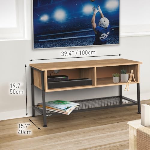 Barkan TV-Schrank, Lowboard für Fernseher, 100cm lang, Fernsehtisch mit Breites Metallregal, 2 offenen Fächern, 40 x 100 x 50 cm, Wohnzimmer, Stahlgestell, für Fernseher 32, 43, 55, 65, 75, 80 Zoll Barkan TV-Schrank, Lowboard für Fernseher, 100cm lang, Fernsehtisch mit Breites Metallregal, 2 offenen Fächern, 40 x 100 x 50 cm, Wohnzimmer, Stahlgestell, für Fernseher 32, 43, 55, 65, 75, 80 Zoll von Barkan
