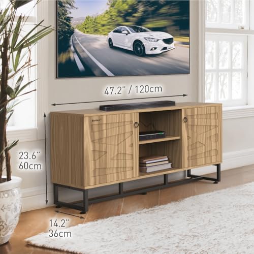 Barkan TV-Schrank, Lowboard für Fernseher, 120cm lang, Fernsehtisch mit 2 Schränkchen, 2 offenen Fächern, 36 x 120 x 60 cm, Wohnzimmer, für Fernseher 32, 43, 55, 65, 75, 80 Zoll Barkan TV-Schrank, Lowboard für Fernseher, 120cm lang, Fernsehtisch mit 2 Schränkchen, 2 offenen Fächern, 36 x 120 x 60 cm, Wohnzimmer, für Fernseher 32, 43, 55, 65, 75, 80 Zoll von Barkan