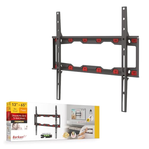 Barkan TV Wandhalterung, 19-65 Zoll Feste, Trockenbauwände – ohne Bohren flach & Curved Fernseher TV Halterung, hält bis 37Kg, patentiert automatische Sperre, Max. VESA 400x400 Barkan TV Wandhalterung, 19-65 Zoll Feste, Trockenbauwände – ohne Bohren flach & Curved Fernseher TV Halterung, hält bis 37Kg, patentiert automatische Sperre, Max. VESA 400x400 von Barkan