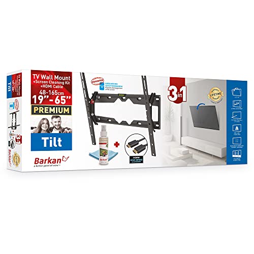 Barkan TV Wandhalterung, 19 - 65 Zoll Neigbare flach & curved Fernseher TV Halterung, hält bis 50Kg ,Inklusive Ein HDMI Kabel & Bildschirmreiniger, für LED OLED LCD, Max. VESA 400x400 Barkan TV Wandhalterung, 19 - 65 Zoll Neigbare flach & curved Fernseher TV Halterung, hält bis 50Kg ,Inklusive Ein HDMI Kabel & Bildschirmreiniger, für LED OLED LCD, Max. VESA 400x400 von Barkan