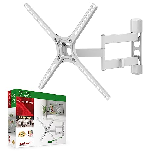 Barkan Weiß TV Wandhalterung, 13 - 65 Zoll Schwenkbar / Neigbar / Vollbewegung flach & curved Fernseher TV Halterung, hält bis 40Kg, Patentierter, für LED OLED LCD, Max. VESA 400x400 Barkan Weiß TV Wandhalterung, 13 - 65 Zoll Schwenkbar / Neigbar / Vollbewegung flach & curved Fernseher TV Halterung, hält bis 40Kg, Patentierter, für LED OLED LCD, Max. VESA 400x400 von Barkan