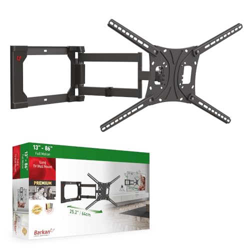 Barkan lange TV Wandhalterung, 13 - 80 Zoll Schwenkbar / Neigbar / Vollbewegung flach & curved Fernseher TV Halterung, hält bis 50Kg, Patentierter, Extra stabil, für LED OLED LCD, Max. VESA 600x400 Barkan lange TV Wandhalterung, 13 - 80 Zoll Schwenkbar / Neigbar / Vollbewegung flach & curved Fernseher TV Halterung, hält bis 50Kg, Patentierter, Extra stabil, für LED OLED LCD, Max. VESA 600x400 von Barkan