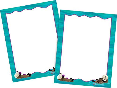 Barker Creek Designer Computerpapier 100 Blatt Set Sea & Sky Otters, dekoratives Papier, Schreibwaren, 21,6 x 27,9 cm, 100 Blatt, Heim-, Schul- und Bürobedarf (3884) von Barker Creek