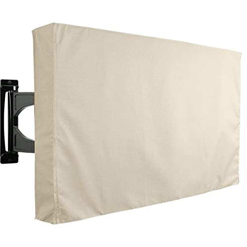 Barrageon Outdoor TV Cover Fernseher Wetterfeste Universelle Staubdicht Haltbar Tv-Halterungen Schwerlast Abdeckung TV-Schutzhülle (Beige-40-42 in) von Barrageon