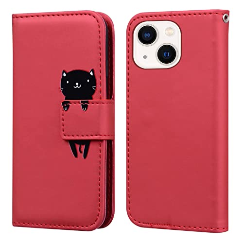 Bartern Handyhülle für Apple iPhone 13 Mini,iPhone 13 Mini Hülle,Karikatur Katze PU Leder Klappbar Wallet Schutzhülle Tasche Klapphülle mit Magnetisch Kartenfach Standfunktion,Rot Bartern Handyhülle für Apple iPhone 13 Mini,iPhone 13 Mini Hülle,Karikatur Katze PU Leder Klappbar Wallet Schutzhülle Tasche Klapphülle mit Magnetisch Kartenfach Standfunktion,Rot von Bartern