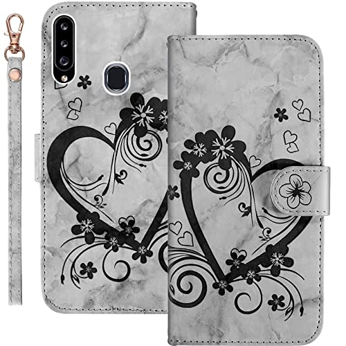 Bartern Handyhülle für Samsung Galaxy A20S Klappbar,Herz/Liebe+Blumen Samsung A20S Hülle,Marmorierung Leder Schutzhülle Tasche Klapphülle mit Kartenfach Magnetverschluss Standfunktion,Schwarz Bartern Handyhülle für Samsung Galaxy A20S Klappbar,Herz/Liebe+Blumen Samsung A20S Hülle,Marmorierung Leder Schutzhülle Tasche Klapphülle mit Kartenfach Magnetverschluss Standfunktion,Schwarz von Bartern