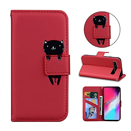 Bartern Hülle für Samsung Galaxy S10 5G, Klapphülle Flip Cover Case, Magnet Handyhülle mit Kartenfach Standfunktion Schutzhülle PU Leder Wallet Case für Samsung S10 5G,Rot Bartern Hülle für Samsung Galaxy S10 5G, Klapphülle Flip Cover Case, Magnet Handyhülle mit Kartenfach Standfunktion Schutzhülle PU Leder Wallet Case für Samsung S10 5G,Rot von Bartern