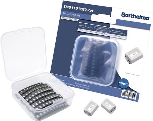 Barthelme SMD-LED-Set 3020 Rot 300 mcd 120° 20mA 3V 100 St. Bulk von Barthelme