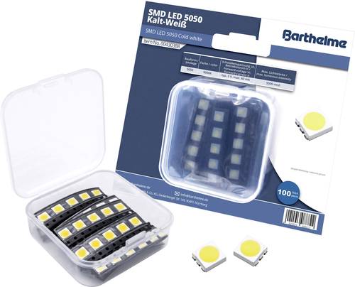 Barthelme SMD-LED-Set 5050 Kaltweiß 7000 mcd 120° 60mA 3V 100 St. Bulk von Barthelme