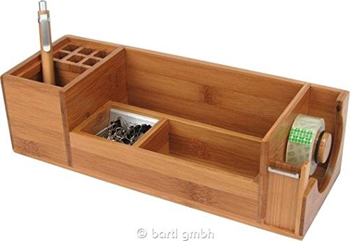 Bartl 111089 Schreibtischständer L mit Klebefilm-Abroller Bambus/Alu Bamboo Office Line von Bartl