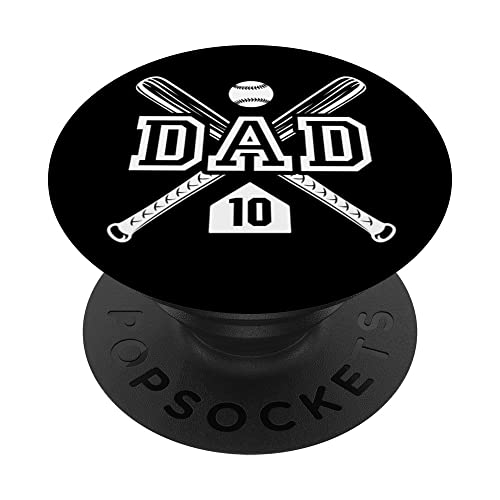 Baseball Dad Softball Dad #10 -Trikot größter Fanfavorit PopSockets Klebender PopGrip Baseball Dad Softball Dad #10 -Trikot größter Fanfavorit PopSockets Klebender PopGrip von Baseball Softball Dad Biggest Fan Numbered Shirts