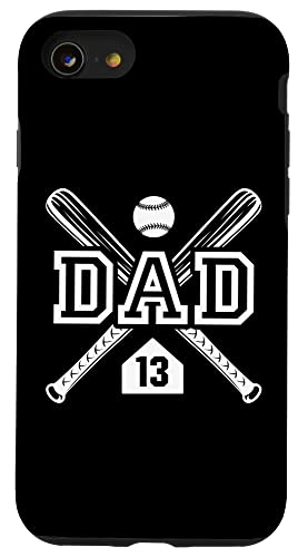 Baseball Dad Softball Dad #13 Trikot Größter Fan Favorit Hülle für iPhone SE (2020) / 7 / 8 von Baseball Softball Dad Biggest Fan Numbered Shirts