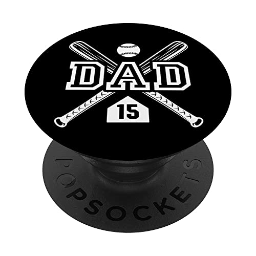 Baseball Dad Softball Dad #15 Trikot Größter Fan Favorit PopSockets Klebender PopGrip Baseball Dad Softball Dad #15 Trikot Größter Fan Favorit PopSockets Klebender PopGrip von Baseball Softball Dad Biggest Fan Numbered Shirts
