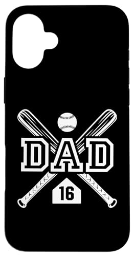 Baseball Dad Softball Dad #16 Trikot Größter Fan Favorit Hülle für iPhone 16 Plus von Baseball Softball Dad Biggest Fan Numbered Shirts