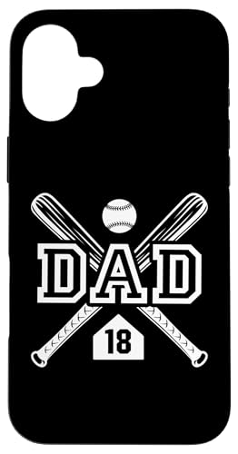 Baseball Dad Softball Dad #18 Trikot Größter Fan Favorit Hülle für iPhone 16 Plus von Baseball Softball Dad Biggest Fan Numbered Shirts