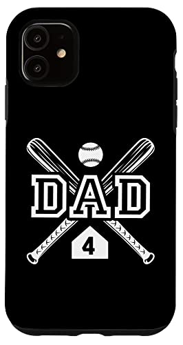 Baseball Dad Softball Dad #4 -Trikot größter Fanfavorit Hülle für iPhone 11 von Baseball Softball Dad Biggest Fan Numbered Shirts