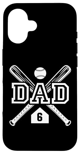 Baseball Dad Softball Dad #6 Trikot Größter Fan Favorit Hülle für iPhone 16 von Baseball Softball Dad Biggest Fan Numbered Shirts