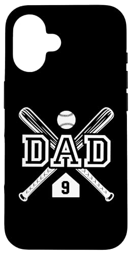 Baseball Dad Softball Dad #9 -Trikot größter Fanfavorit Hülle für iPhone 16 von Baseball Softball Dad Biggest Fan Numbered Shirts