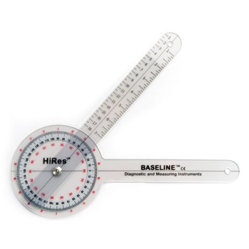 Baseline® Goniometer, HiRes™, Kunststoff 360°-ISOM-Goniometer, Länge 20 cm von Baseline