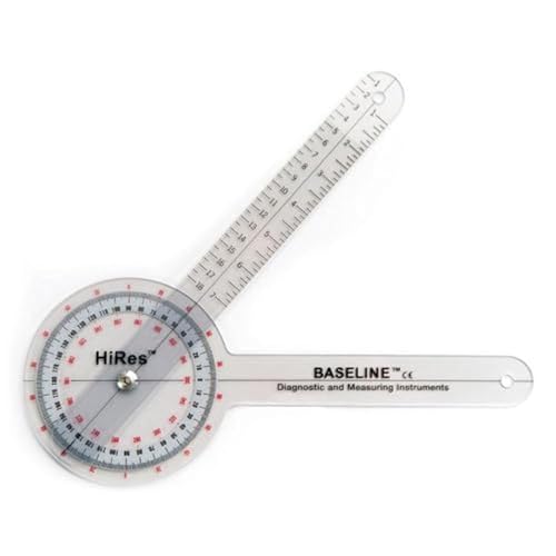 Baseline® Goniometer, HiRes™, Kunststoff 360°-ISOM-Goniometer, Länge 31,75 cm von Baseline