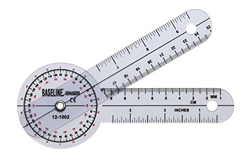 Baseline® Goniometer, Kunststoff 360°-ISOM-Goniometer, Länge 15 cm von Baseline