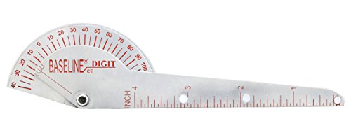 Baseline 12-1016 Goniometer für Finger und kleine Gelenke, Edelstahl, 180 Grad von Baseline