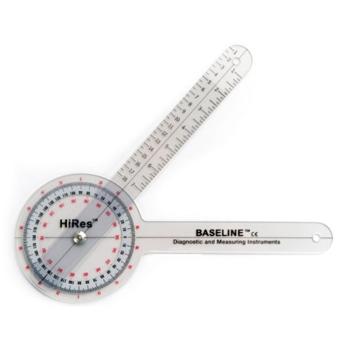 Baseline Goniometer, HiRes, Kunststoff 360°-ISOM-Goniometer, Länge 15 cm, 12-1002HR von Baseline