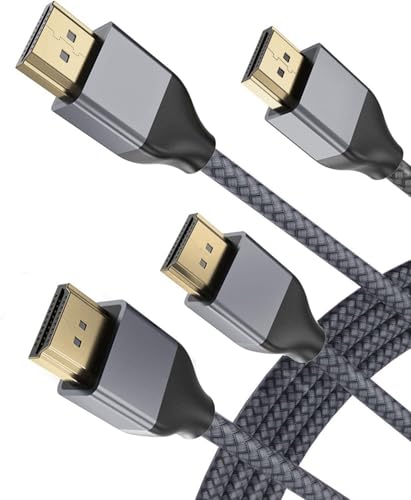 Basesailor 8K 60Hz HDMI Kabel 5M (2 Stück),48Gbps 7680P Ultra High Speed HDMI 2.1 Cord mit Dolby Vision,(HDMI 2.0/4K 120Hz) Kompatibel mit Apple TV,Roku,Samsung QLED,Sony LG,PS4,PS5,Xbox One Series X von Basesailor