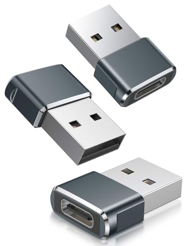 Basesailor USB auf USB C Adapter für iPhone 16 16e 15 14 Pro Max Plus 3 Pack,USBC Buchse zu USB A Stecker Ladegerät Netzteil für iPad 10 2024 Mini 7 Air 6,Apple Watch 8 9,Samsung Galaxy S25 A55 Ultra von Basesailor