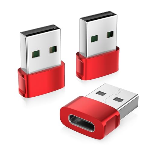 Basesailor Adapter USB A auf USB C Adapter 3Pack,iPhone 16 16e Pro Max Auto Ladekabel Typ C Female to A Male Charger Stecker für iPhone 15 14 Plus,Airpods 4,iPad 10 Air Mini 7,Samsung Galaxy S25 A54 von Basesailor