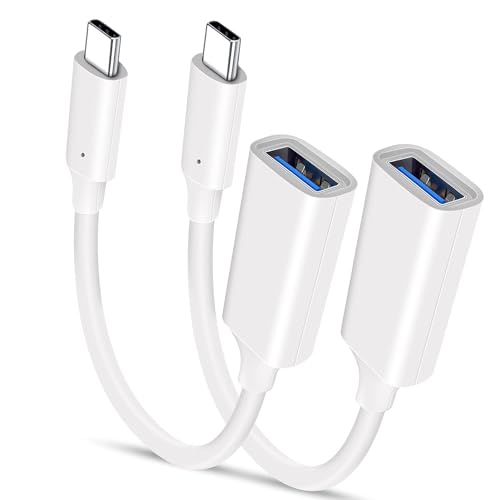 Basesailor USB C Stecker auf USB Buchse Adapter Kabel 2Pack,OTG Ladekabel USB 3.0 Typ C Male zu A Female für MacBook Pro,iPad Air 4 5,Galaxy S23 Plus Ultra A53 A54 Tab A8 A7 S9 S8,iPhone 16 15 Max von Basesailor