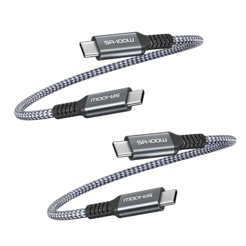 Basesailor USB C zu Typ C 100W Kabel 0.3M 2Stück,Auto USBC Schnellladekabel PD Ladekabel für Neu iPhone 16 15 Max,Mac Air,iPad Pro 10 Mini,Samsung Galaxy S22 S23 Plus Ultra A54 Z Flip Fold 5G,Tab S9 von Basesailor