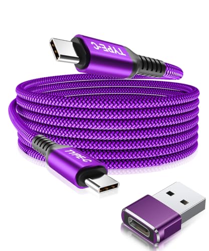 Basesailor USB C zu Typ C 100W Kabel 3M mit USB Adapter,Auto USBC Schnellladekabel PD Lang Ladekabel für iPhone 15 Max,MacBook Pro Mac 2022,iPad 11 Air 4 5,Samsung Galaxy S23 S24 Plus Ultra,A54,Tab S9 von Basesailor