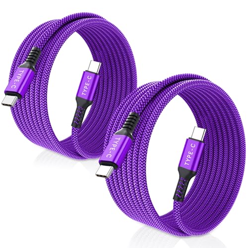 Basesailor USB C zu USB C 100W Kabel 2M 2Pack,Schnellladekabel PD Ladekabel für MacBook Pro Mac Air 5,iPad Pro 11 12.9 2024,Samsung Galaxy Note 10 20 S20 Fe Plus Ultra Z Fold Flip 4,iPhone 16 15 Max von Basesailor