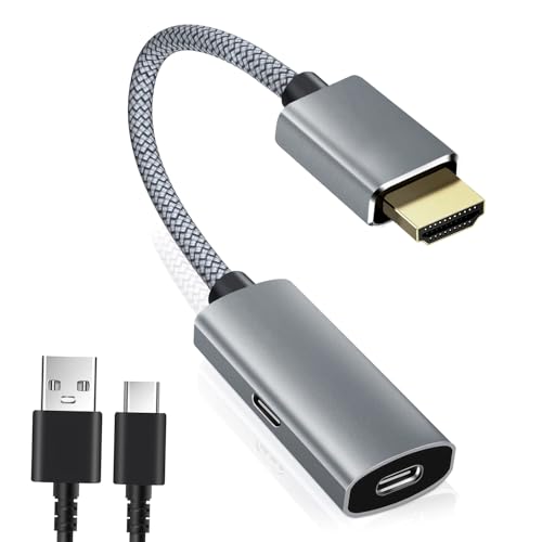 HDMI Stecker auf USB-C Buchse mit Typ-C Kabel, HDMI-Eingang auf USB Typ C 3.1-Ausgang konverter, 4K 60 Hz Thunderbolt 3-Adapter für MacBook Pro,Mac Air,Microsoft Surface 5,Xreal Air Adapter von Basesailor