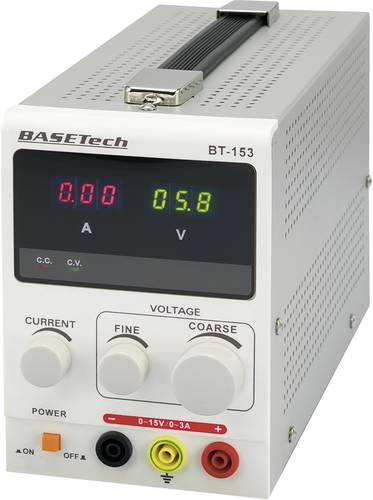 Basetech BT-153 Labornetzgerät, einstellbar 0 - 15 V/DC 0 - 3A 45W Anzahl Ausgänge 1 x von Basetech