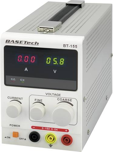 Basetech BT-155 Labornetzgerät, einstellbar 0 - 15 V/DC 0 - 5A 75W Anzahl Ausgänge 1 x von Basetech