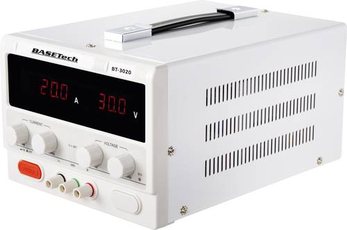 Basetech BT-3020 Labornetzgerät, einstellbar 0 - 30 V/DC 0 - 20A 600W Steckanschluss 4mm schmale Ba von Basetech