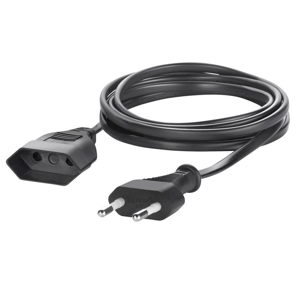 Basetech Basetech BT-1898918 Strom Verlängerungskabel Schwarz 5.00 m H03VVH2- Verlängerungskabel, (500.00 cm) von Basetech