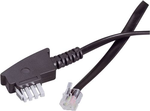 Basetech Fax Anschlusskabel gebrückt [1x TAE-N-Stecker - 1x RJ11-Stecker 6p2c] 10.00m Schwarz von Basetech